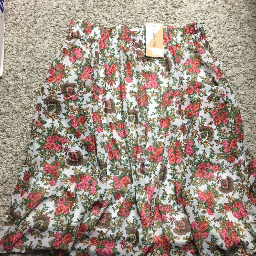 Honey & lace pink floral Miramar circle skirt